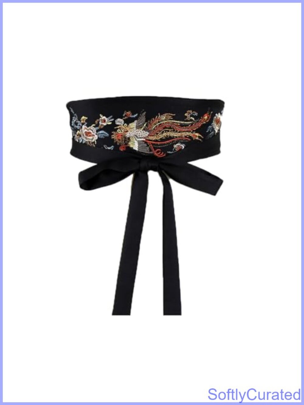 Embroidered Wide Sash Belt Lace Up Adjustable for Hanfu Dance